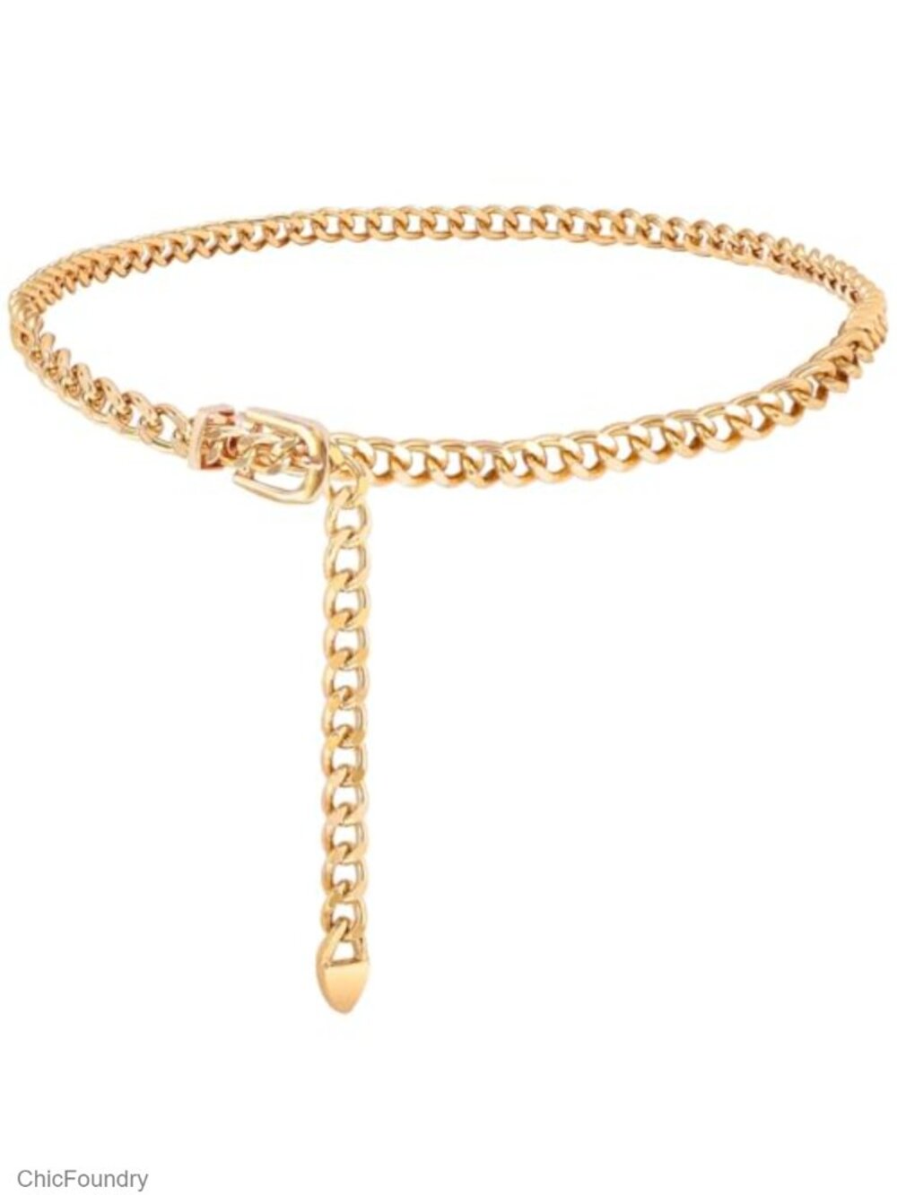 Adjustable Metal Waist Chain Belt for Women, Alloy Link Body Belt, Party &